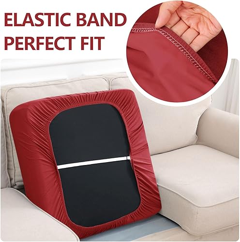 Miniatura 4 de hyha Fundas de cojín impermeables para sofá, fundas mágicas para sofá, lavables, fundas elásticas para cojín de asiento de sofá, fundas impermeables