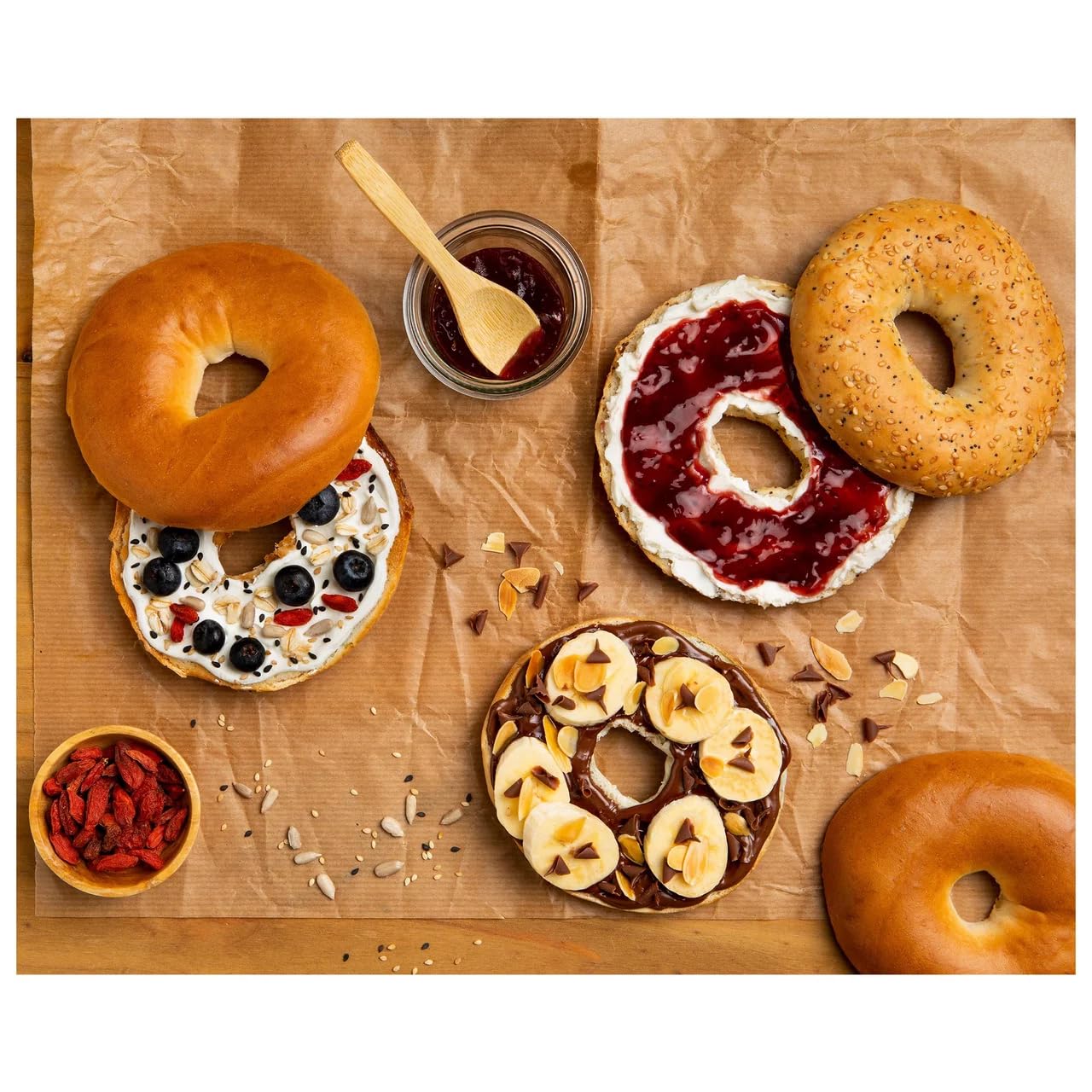 BIMBO Klassische Bagels (Rundbrot) 4 Stück, 300 g, 4er-Pack