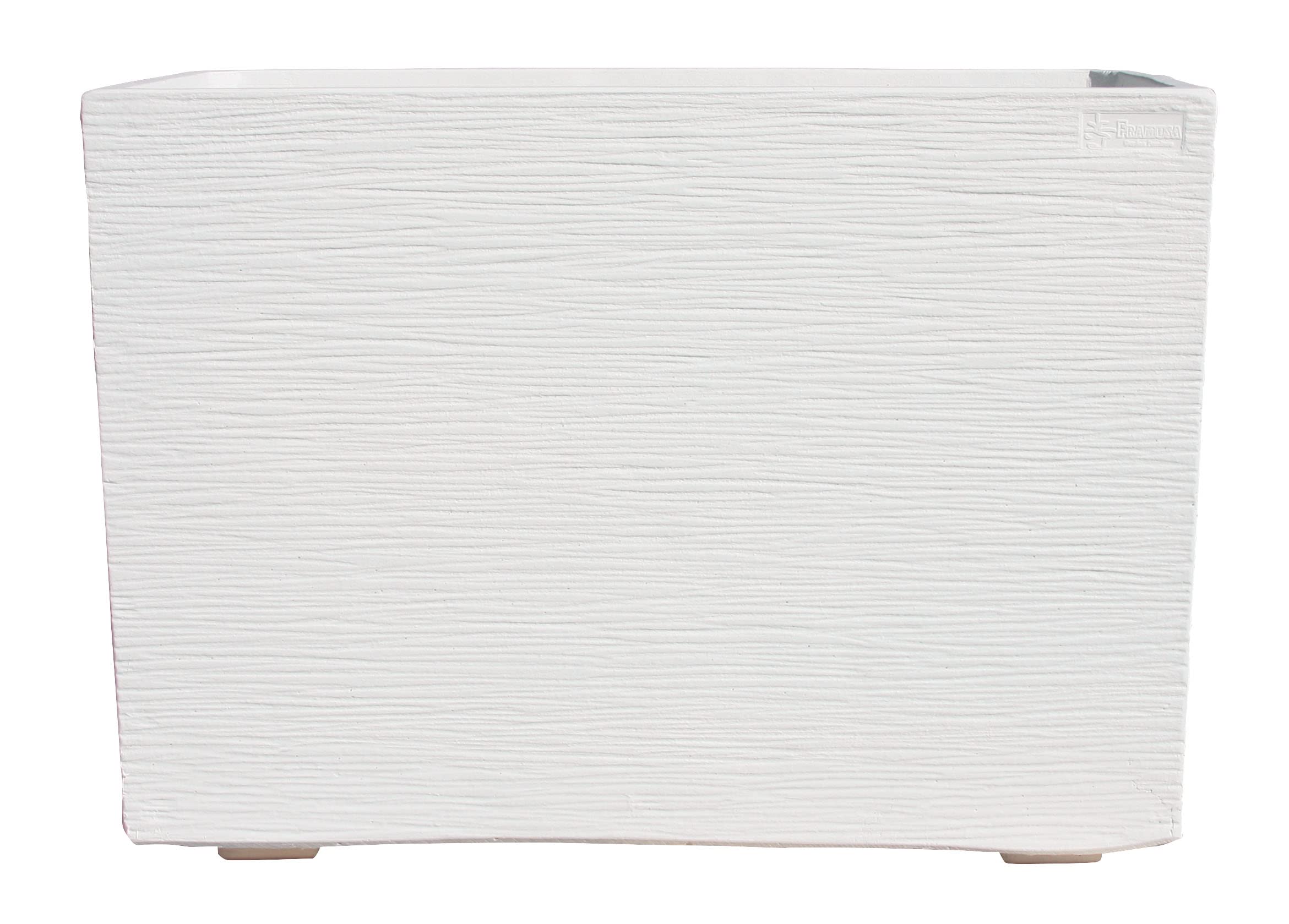 AnaParra Jardinera Cuadrada Moderna en hormigón aligerado para Exterior Arabígo 60X25X42cm. Natural Blanco
