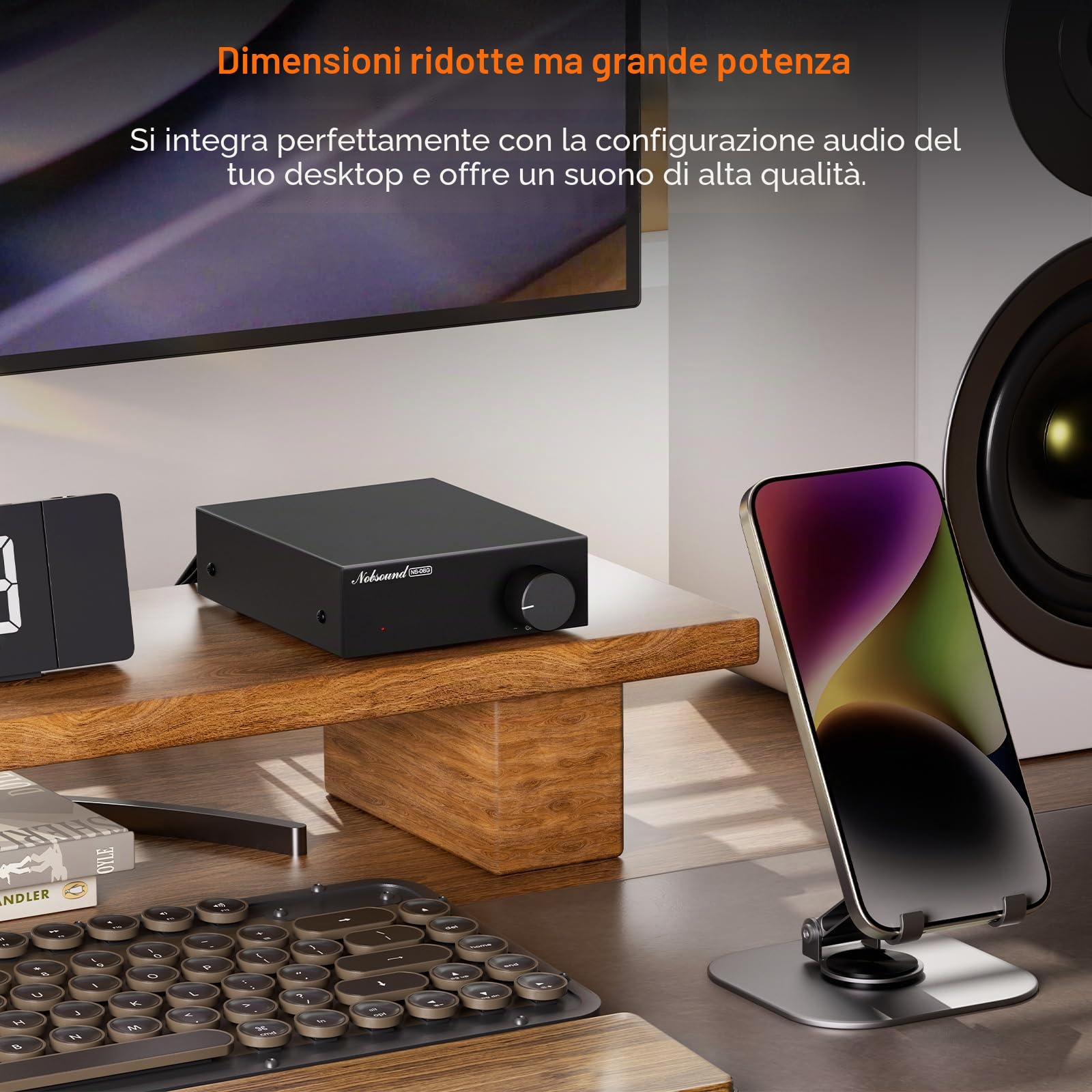 Nobsound Amplificatore stereo a 2 canali: 60 Wx2 HiFi classe D con alimentatore TPA3116 e 19 V per altoparlanti home theater e da scaffale (NS-06G)