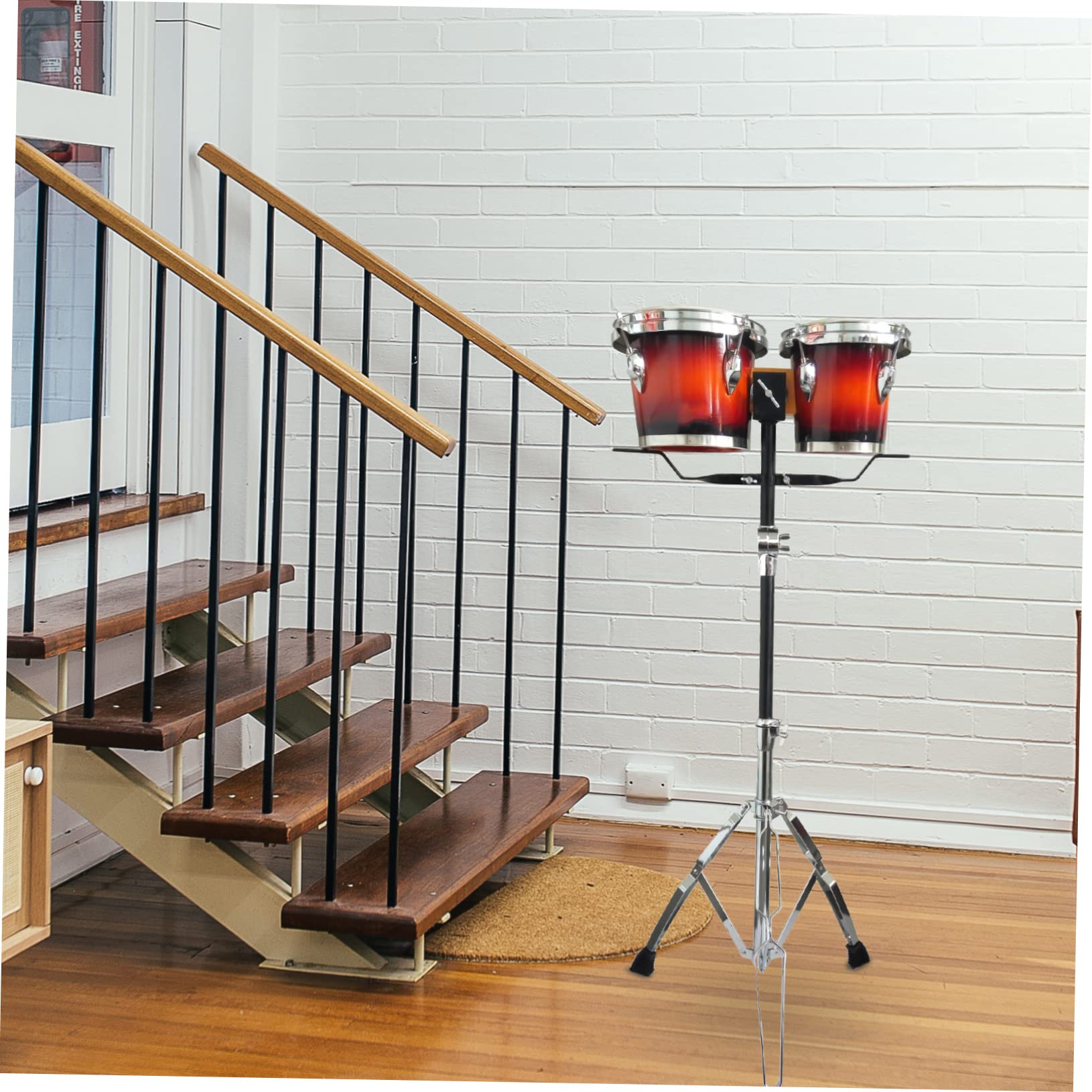 Toyvian Supporto Regolabile in Ferro con Vassoio Porta-tamburo, Base di Supporto Resistente per Strumenti Musicali, Accessorio Professionale per Uso a Scuola, Concerti e Prove Band