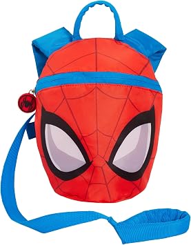 SPIDER-MAN Backpack With Reins Kids Toddlers Detachable Safety Harness Nursery Spidey Day Bag Mini Rucksack