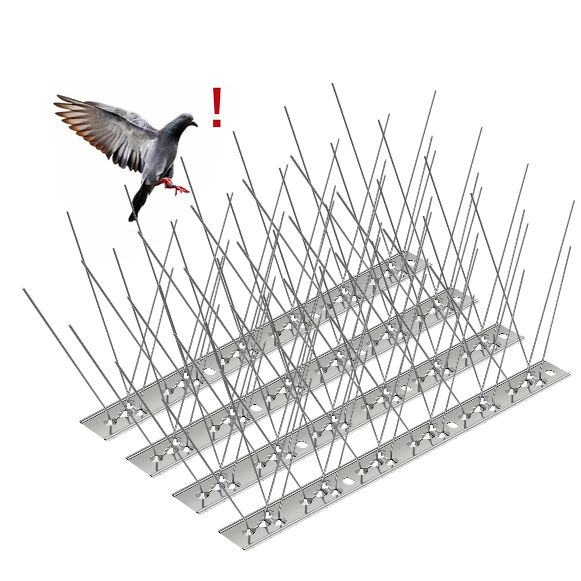AOKKR Taubenabwehr 3,5 Meter Edelstahl Vogelabwehr - Rostfreie Taubenabwehr Spikes - Vogelschreck und Vogelschutz für Balkon Dach Garten