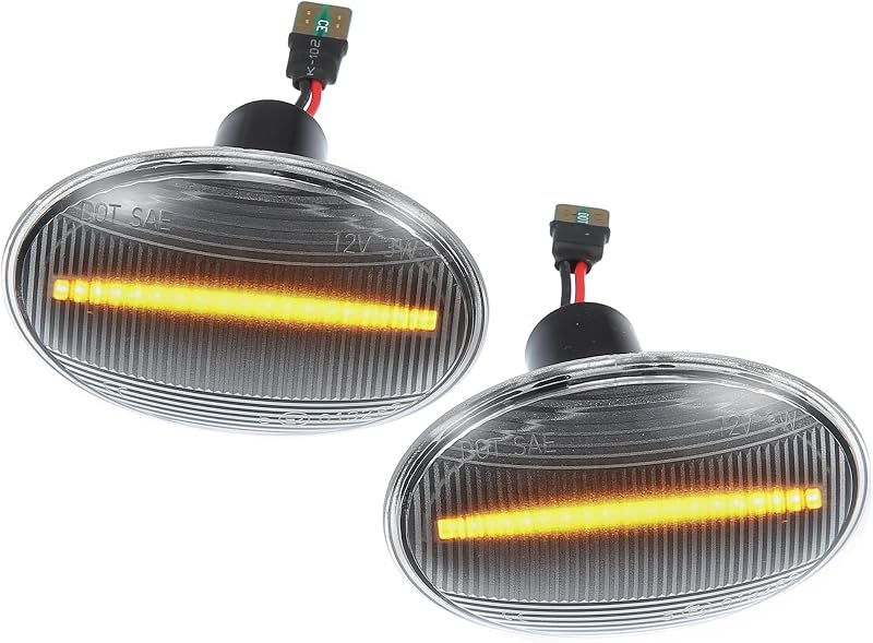 Luz de seta LED lateral sequencial A ABSOPRO para MINI Cooper R55 R56 R57 R58 R59 – Par