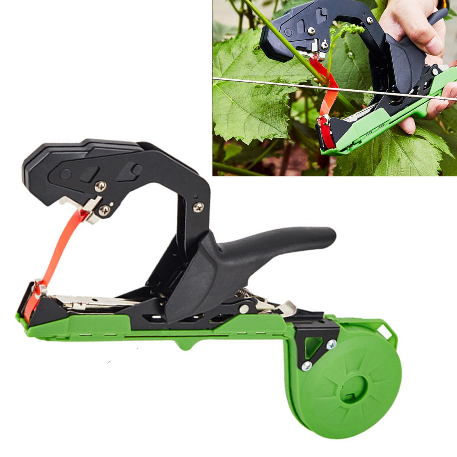 Hidyliu Máquina para Atar Plantas, Herramienta de Jardinería Ligera de Alta Precisión para Plantas de Tomate, Pepino, Vid, Acero Al Manganeso, 1 Máquina para Atar