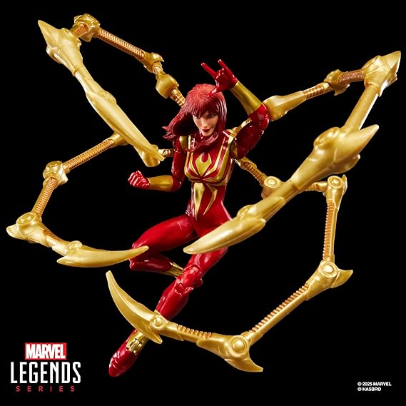 Spider-Man Marvel Legends Series Magic: The Gathering Mary Jane Watson (Iron Spider), 15.5 cm Action Figure and Custom Foil Collection Card Game Trading Card