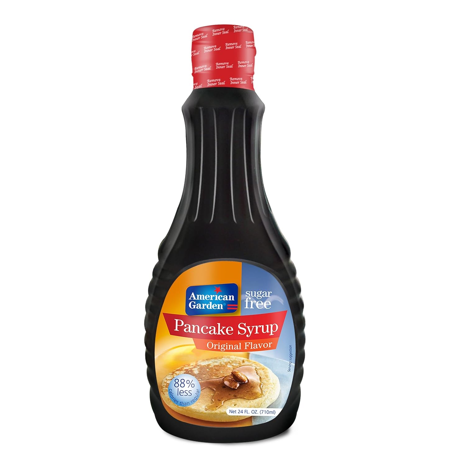 American Garden Pancake Maple Sugarfree Syrup, 24 fl oz ℮ 710 ml