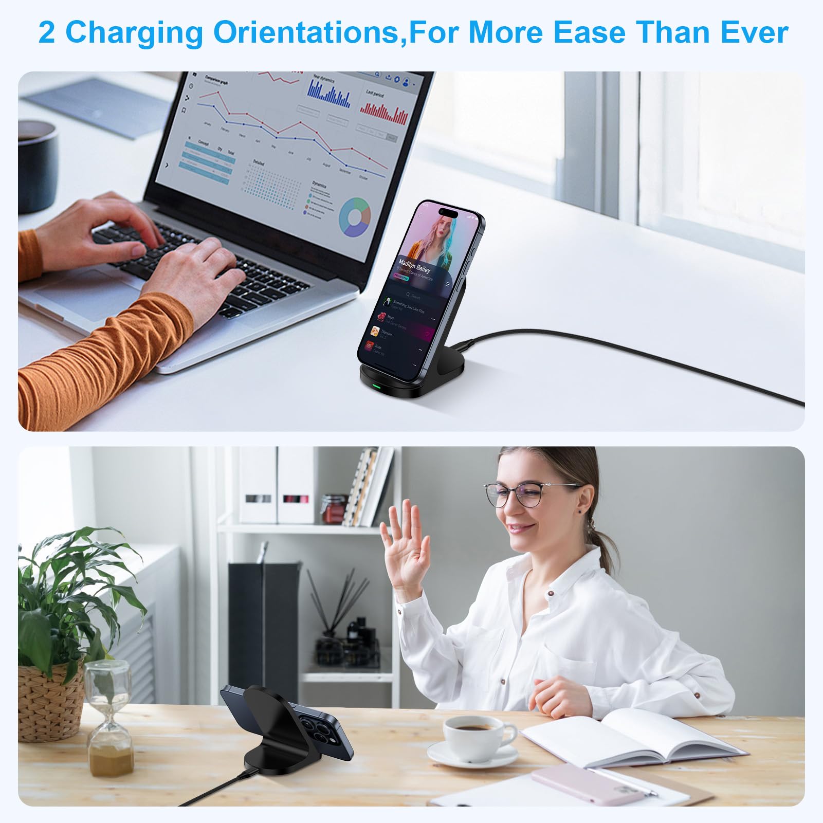 Wireless Charger Stand For Google Pixel Fold 9| 8| 8 Pro | 7 | 7 Pro | 7a | 6 | 6 Pro | 5 | 4 XL | 4 | 3XL | 3 | Buds Pro, Qi-Certified 10w Fast