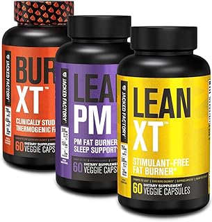 Burn-XT Thermogenic Fat Burner, Lean PM Nighttime Fat Burner & Sleep Aid, Lean-XT Caffeine Free Fat Burner