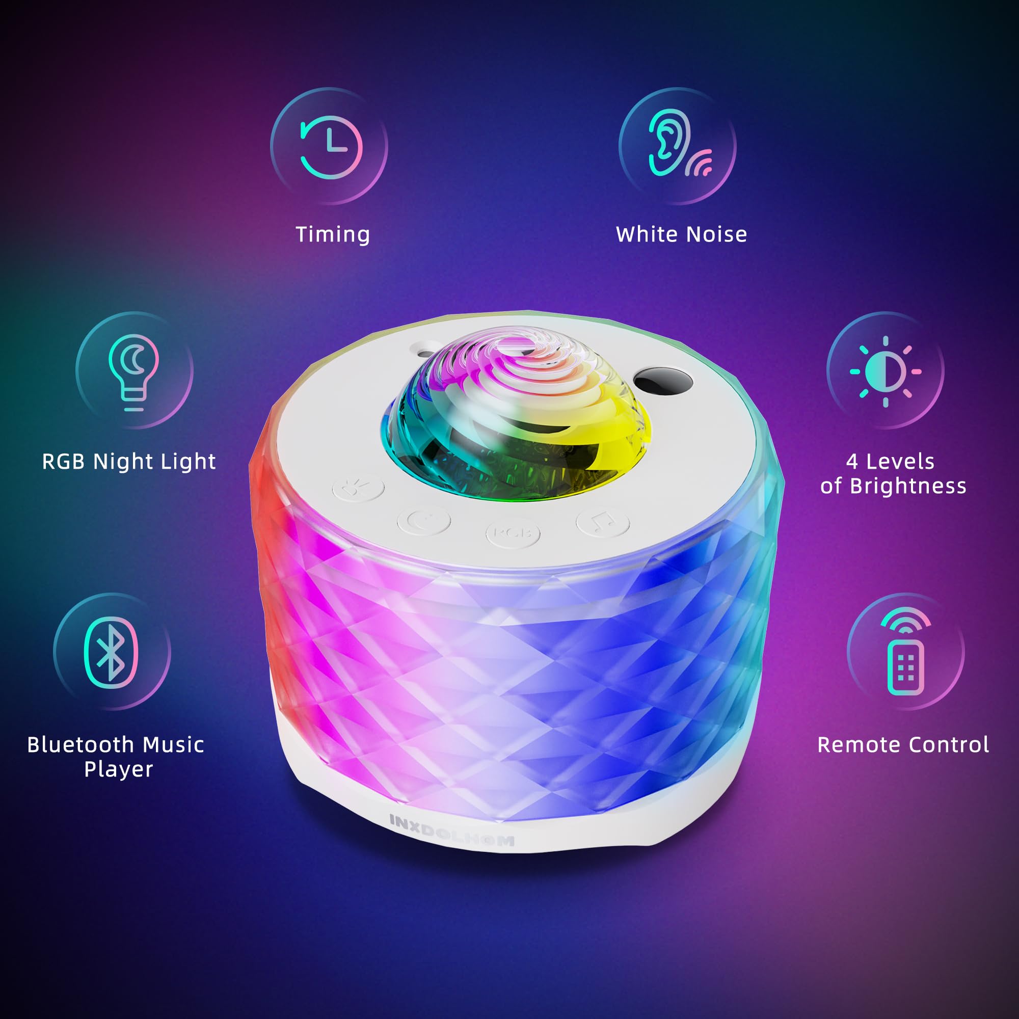 Proiettore Galaxy, 3 in 1 RGB Musica Aurora, luce notturna con altoparlante Bluetooth e rumore bianco, per bambini, adulti, decorazioni per la casa