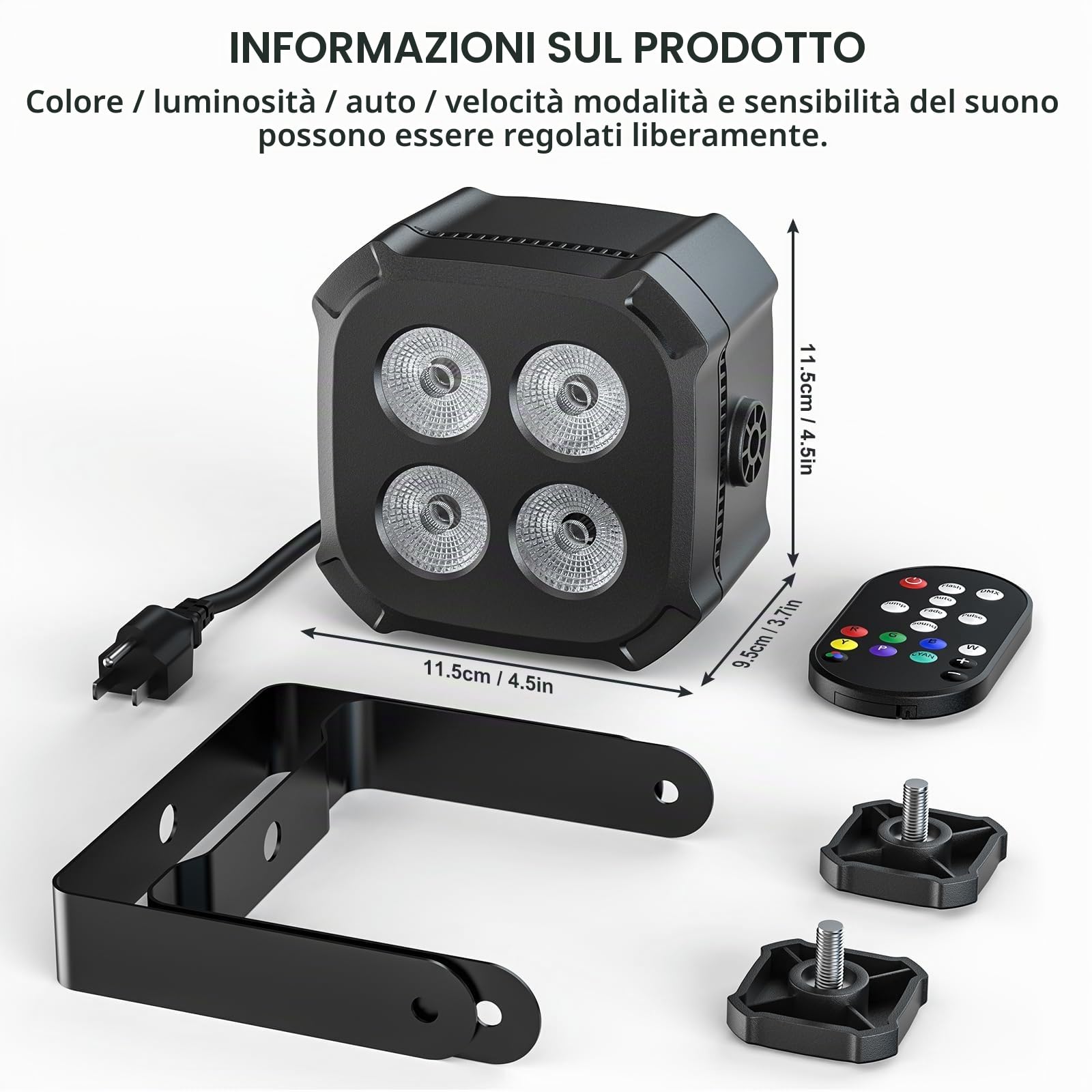 4 pezzi 40W RGBW 4 in 1 LED Par Mini luci da palcoscenico con 4/8 canali DMX512, modalit sonoro/Auto luce diasoc per feste dj casa Natale Halloween