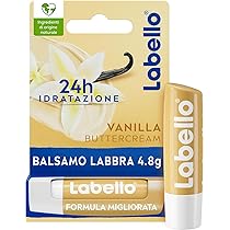 Labello Vanilla Buttercream 4.8 g, Burrocacao labbra con profumazione alla vaniglia, Balsamo labbra con oli naturali e senza oli minerali, Lip balm morbido e idratante per 24 ore