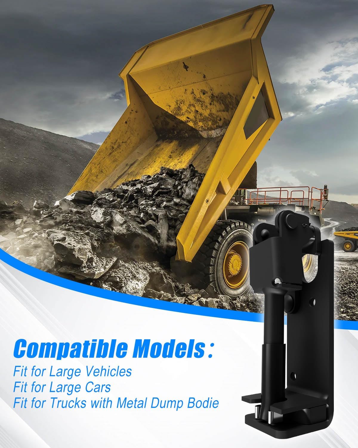 Left Side Tailgate Latch Kit Replace 1665643 | for Large Vehicles Cars Trucks with Metal Dump Bodie, Heavy Duty Dump Truck Tailgate Lock Black