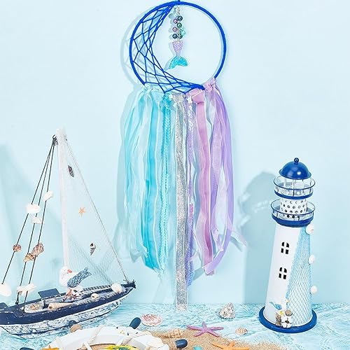 INFUNLY 2 Set Mermaid Dream Catcher DIY Dream Catcher Making Kit for Adults Handmade Boho Dream Catchers for Bedroom Wall Decor Room Hanging