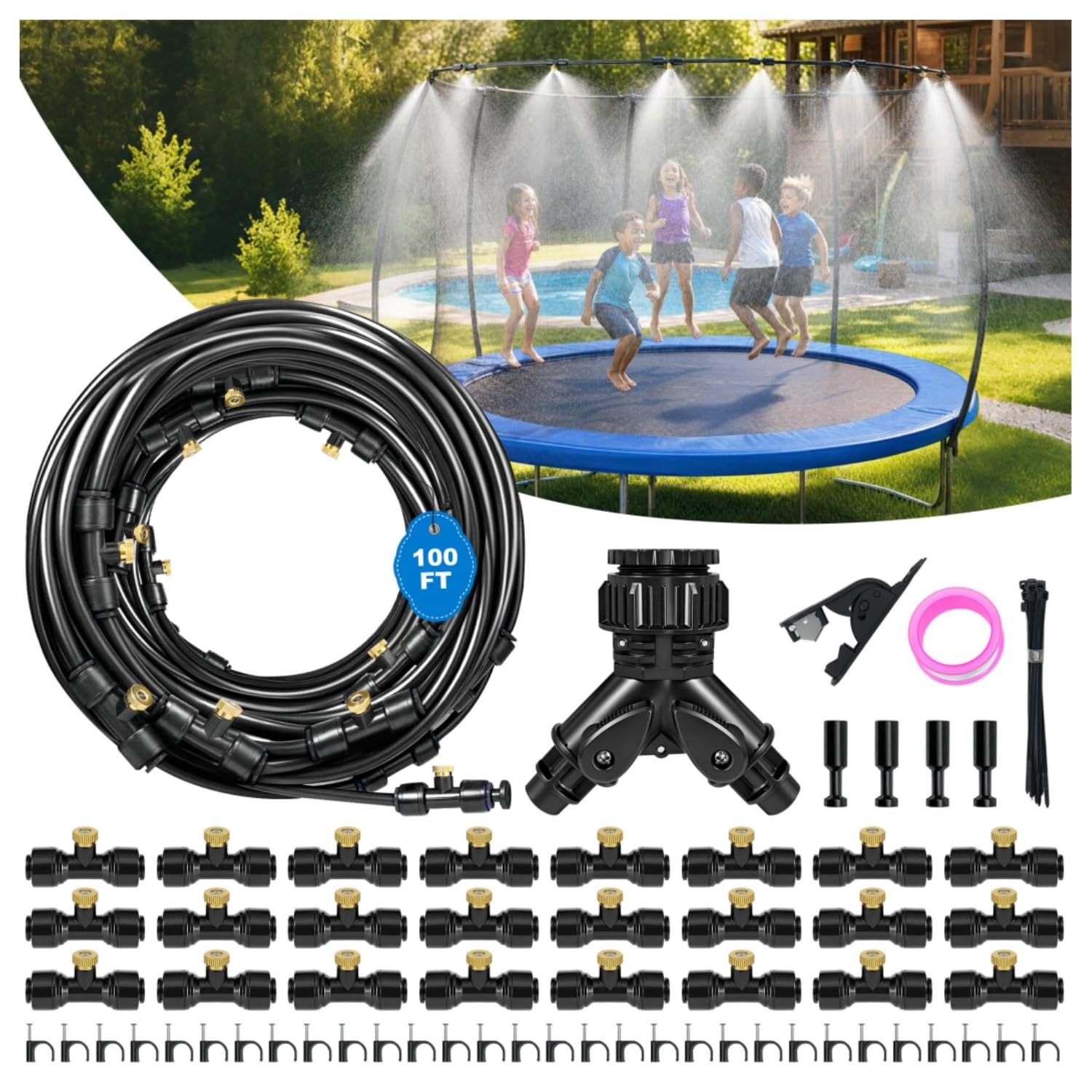 Thiswing 100 FT Dual-Line Misting Cooling System