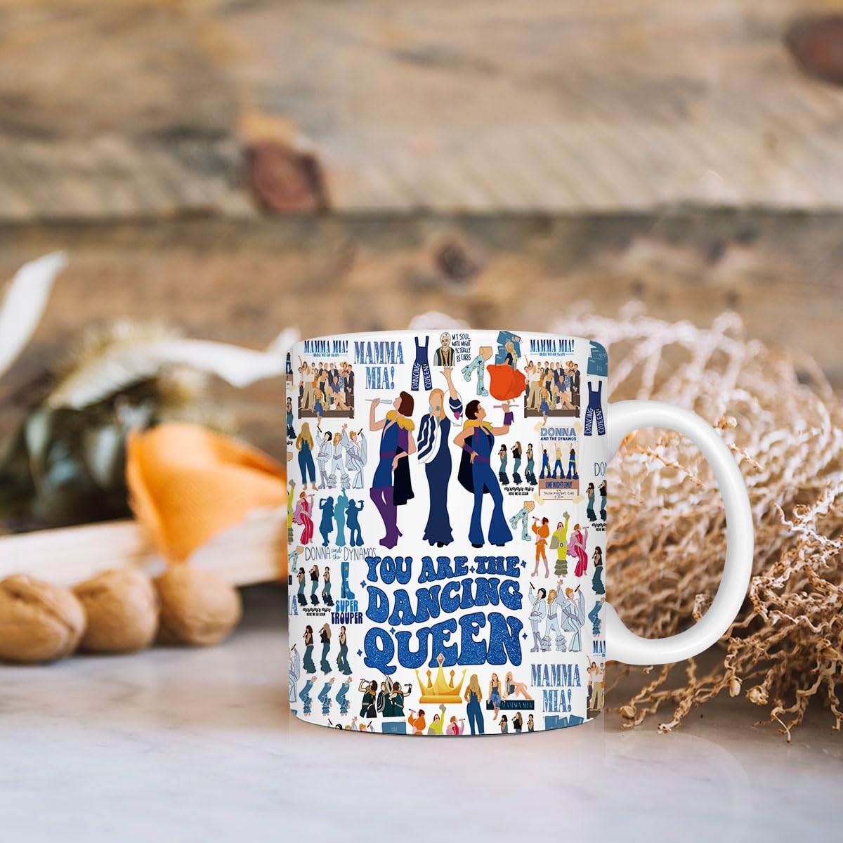 LONGXIN Mamma Mia Musik-Tasse, 11 oz, Zylinder, Porzellan, Geschenk fr Mamma Fans, Dancing Queen, Geschenk fr Familie, Freunde, Frauen, Musikliebhaber, Tanzfans, Teenager, Musikliebhaber