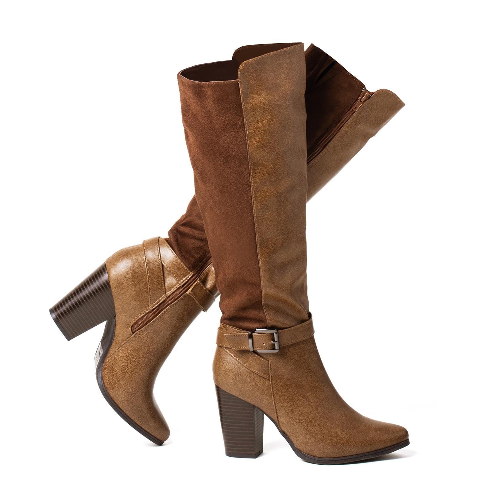 katliu Women's Heeled Knee High Boots