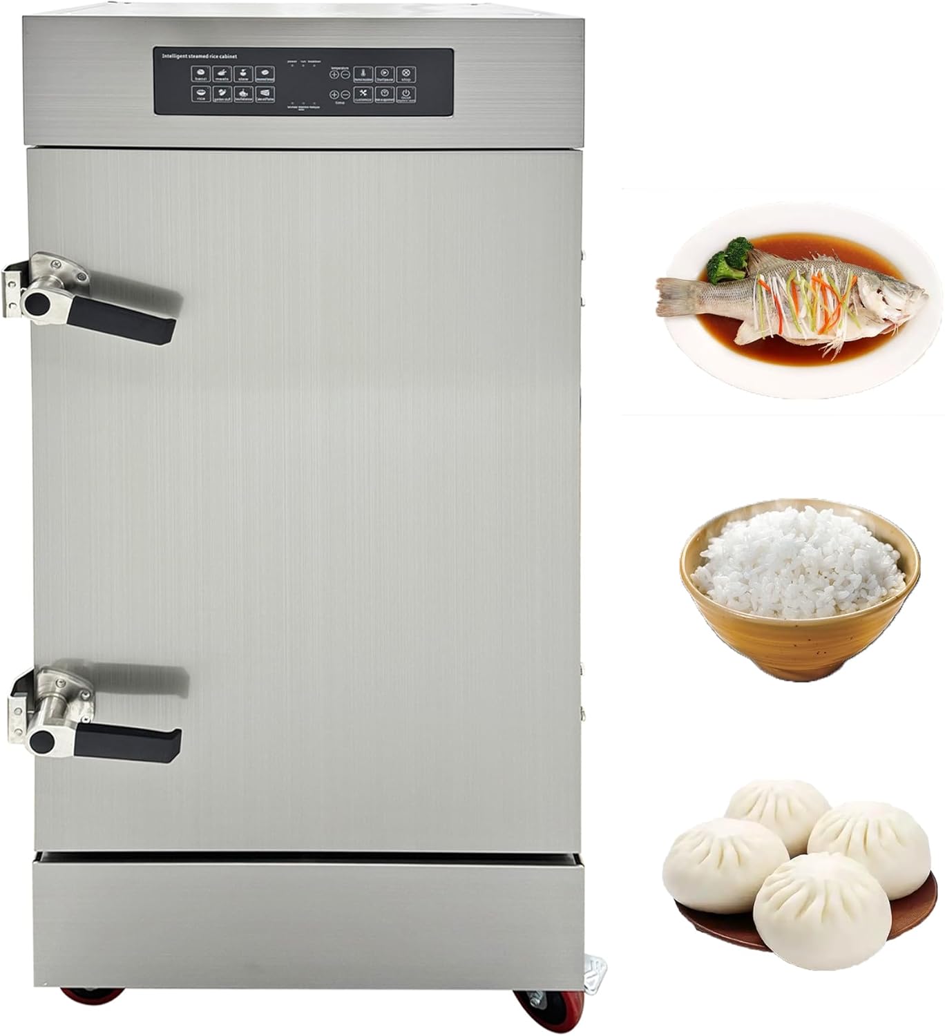 Commercial Electric Steaming Cabinet Intelligent Steamer Cabinet 10 Tray Commercial Electric Steamer Intelligent Food Steaming Box with 10 Trays for Cooking Food, AC220V 9Kw