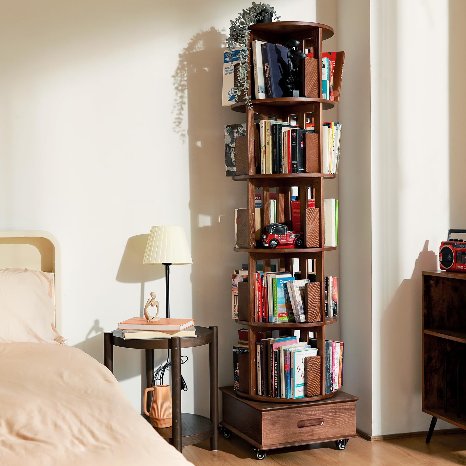チェスト・キャビネット Antique Book open Shelf Caster 72-bookshelf-with-drawers-
