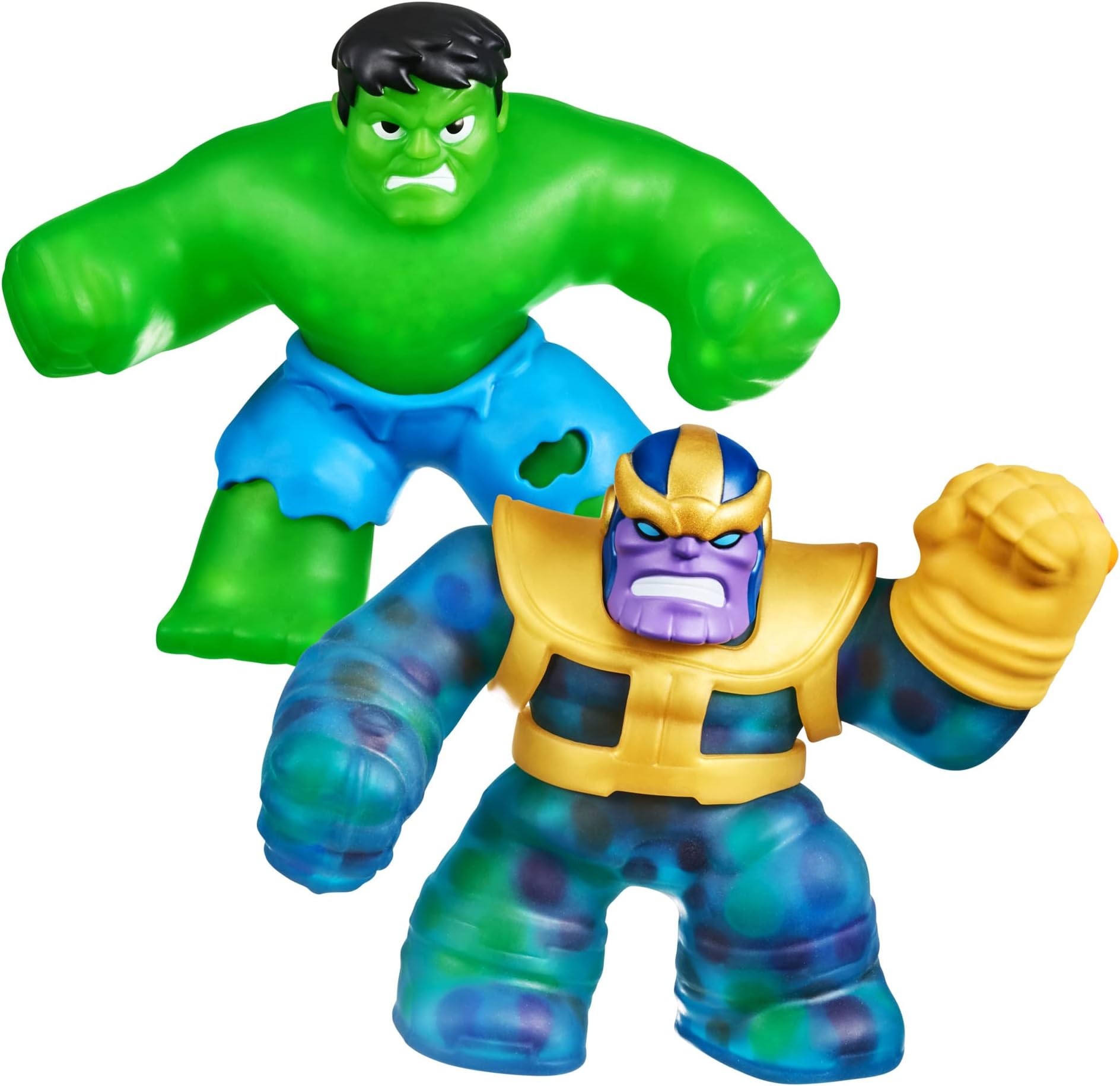 Marvel Versus Pack - Hulk vs Thanos, Squishy, Stretchy, Gooey Heroes, Perfect Christmas/Birthday Present For 4 To 8 Year Olds, Squishy, Stretchy Tactile Play