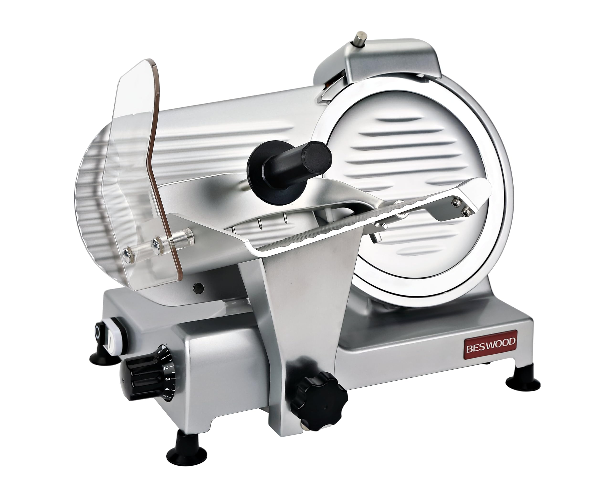 BESWOOD 10-inch Premium Chromium-plated Steel Blade Electric Deli Meat Cheese Food Slicer