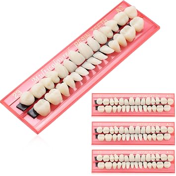 Nuanchu 4 Sets Tooth Repair Kit for Filling the Missing Broken Tooth and Gaps Thermal Beads Replacement Kit Denture Fake Teeth, 112 Pieces, 23 A2