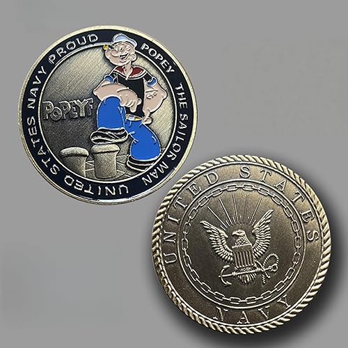 Miniatura 2 de Moneda de desafío marinero Popeye de la marina  Conmemorativa militar del 250 aniversario del USMC  Regalo de cumpleaños del Cuerpo de Marines