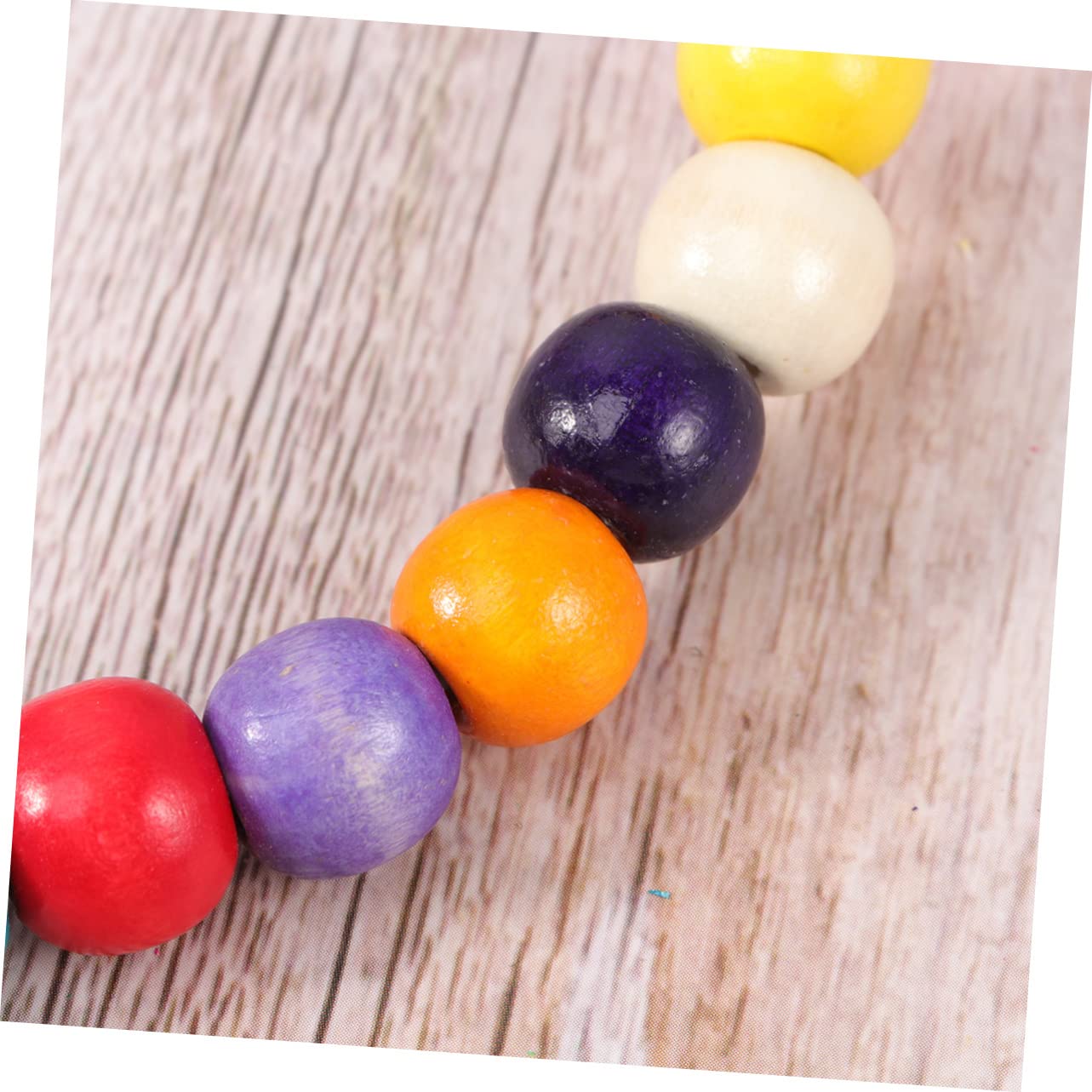 HOLIDYOYO Wood Beads Parrot Ladder Rainbow Swing Exercise Climbing for Birds Fun for All Cage Interactive Beaded Design