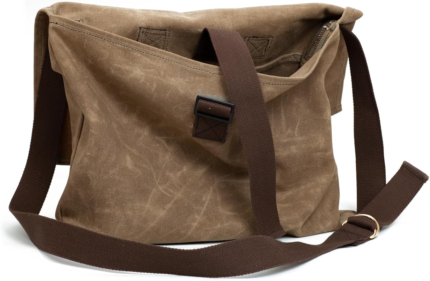 Foraging Bag 16 oz Waxed Canvas Haversack Bushcraft Shoulder Bag Durable Messenger Bag with Pocket for Gardening Camping