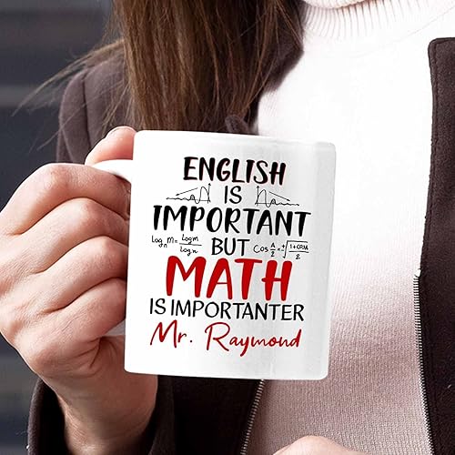 Miniatura 5 de Tazas de café personalizadas con el nombre English Is Important But Math Is Importanter, tazas de café de 11 onzas y 15 onzas, taza de cerámica