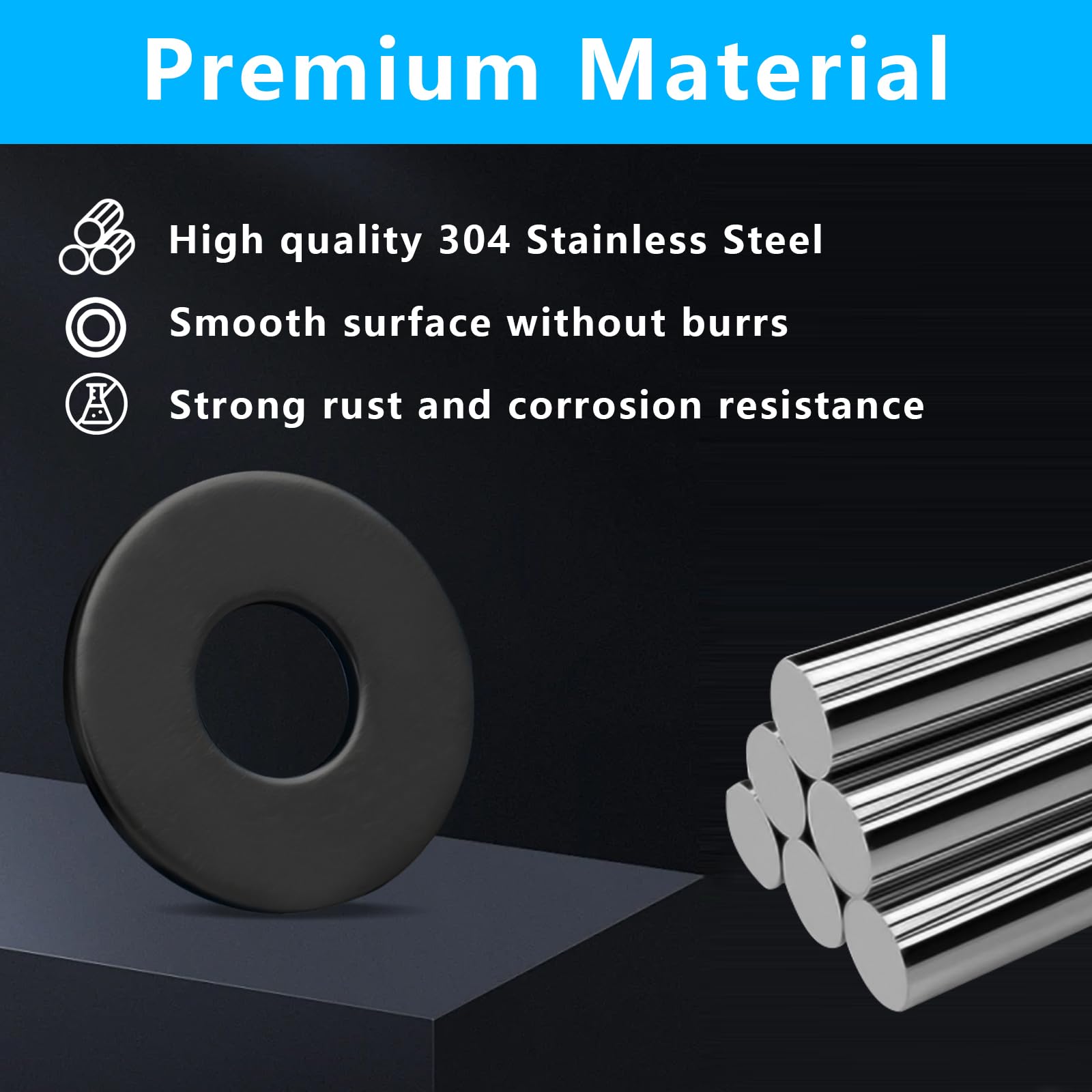 35 Pcs M8 Stainless Steel Flat Penny Washers - Image 3