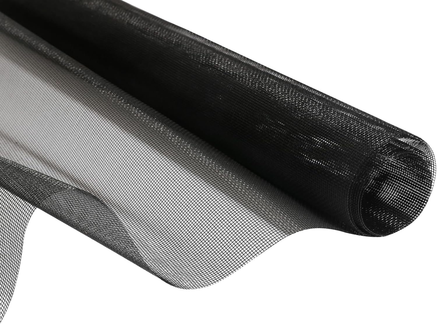 Black Fiberglass Adjustable Window Screen mesh for Screen Door Repair kit/pet Screen/Patio Screen/Porch Screen/Basement Window/Retractable Screen Door (59 x 200 Inch with Tools, Black)