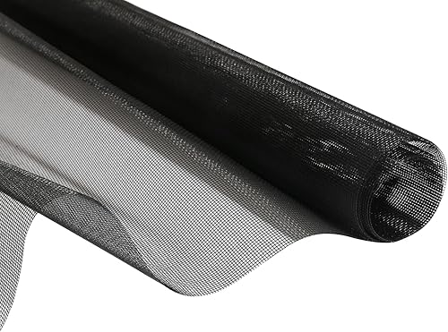 Miniatura 4 de Kit de reparación de malla ajustable de fibra de vidrio negro de 39 x 59 pulgadas con estrías de 20 pies y rodillos de repuesto para patio, porche,
