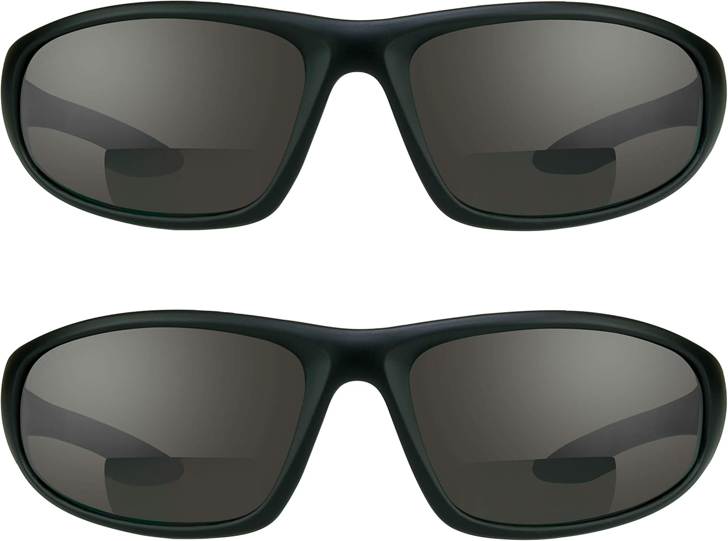 proSPORT Z87.1 Bifocal Safety Sunglasses ANSI +for Men Women Readers Sport Wrap Dark Gray Smoke Black +1.50 +2.00 +2.50