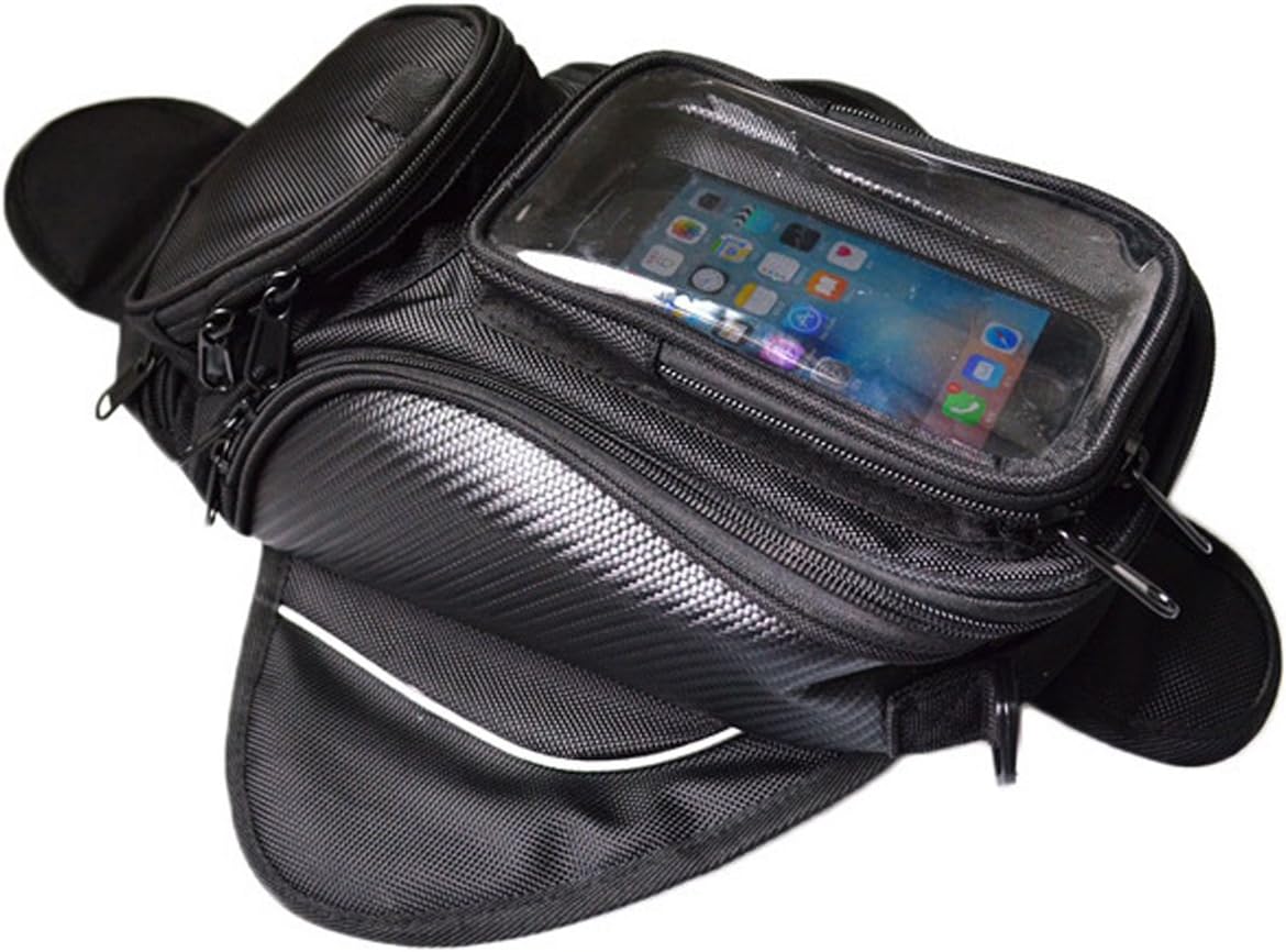 Lozom Motorcycle Gas Oil Fuel Tank Bag Waterproof Backpack & Magnetic Motorcycle Tank Bag for Honda Yamaha Suzuki Kawasaki Harley