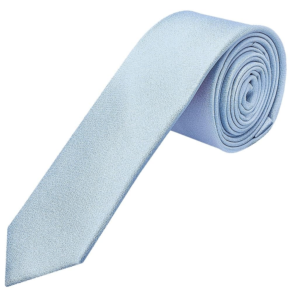 TIES R US Plain Light Blue Silk Skinny Men's Tie
