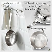 Vista 5 de calentador de mantequilla de acero inoxidable 18/10, calentador de café/leche de 13.5 fl oz (400 ml), cacerola mini, sartén para huevos, derretido