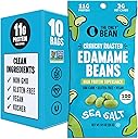 The Only Bean Crunchy Dry Roasted Edamame Snacks (Sea Salt), Healthy High Protein(11g) Keto Food, Low Carb Gluten Free Office Vegan Food 100 Calorie Snack Pack, 0.9oz 10 Pack