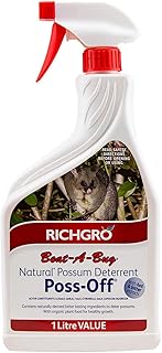 Poss Off® 1Ltr Possum Deterrent Rabbit Animal Repellent Pet Safe Spray 1 Litre