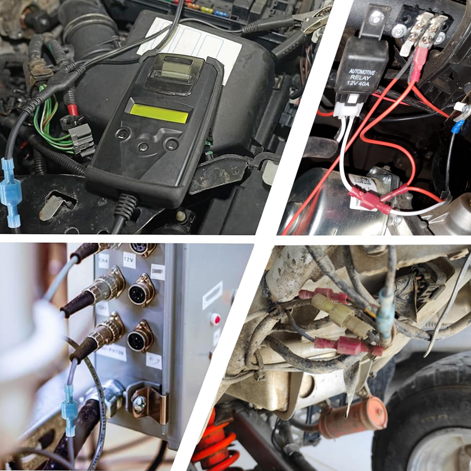50 Stück 22-10 AWG Nylon-Flachsteckverbinder-Set, männlich und weiblich, isoliert, elektrisch, isoliert, kaltgepresste Terminals für Automobile