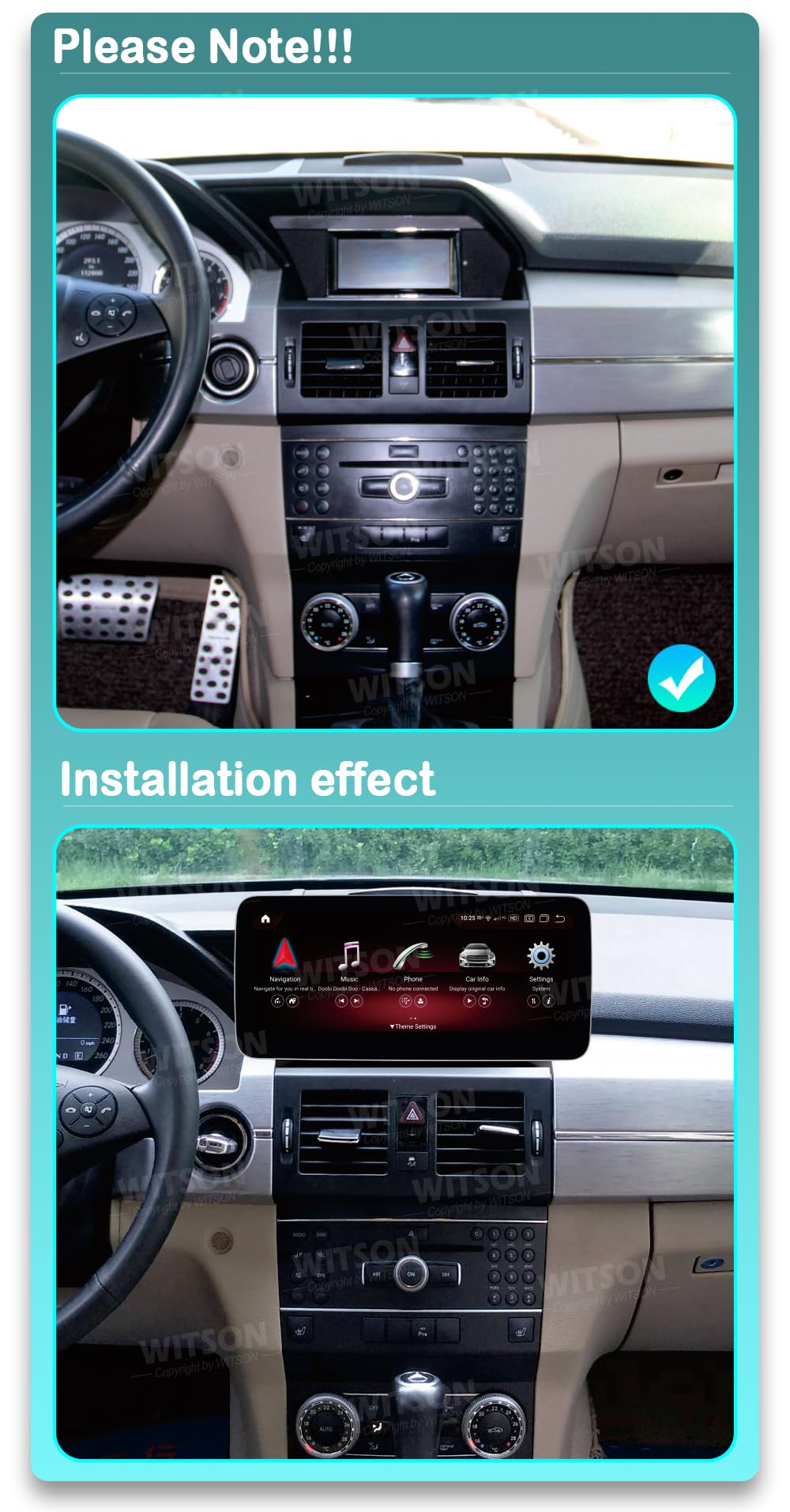 9-calowe radio samochodowe QLED Android 11 do Mercedes Benz GLK klasa X204 2008-2012 Octa Core 4+64 GB nawigacja satelitarna obsługa nawigacji GPS Bluetooth Carplay Wifi DAB