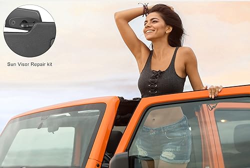 Miniatura 6 de Kit de reparación de visera solar de aleación de aluminio de alta calidad Clips de montaje de visera resistentes Compatibles con Jeep Wrangler JK