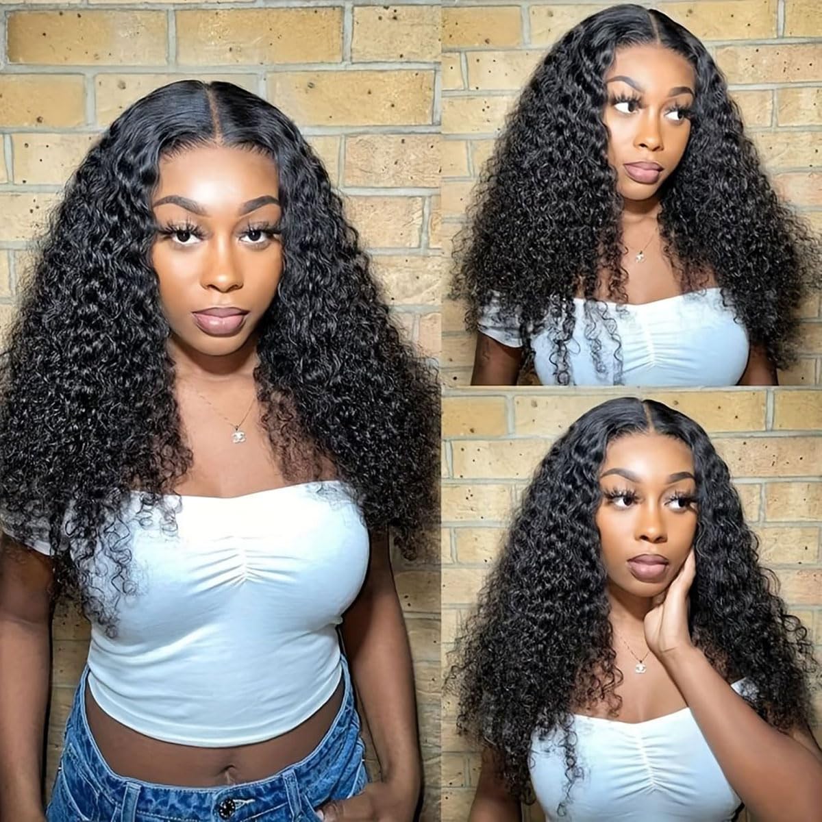 GAIWAC 20 Inch Deep Wave Wigs Human Hair 200% Density 13x6 Deep Curly Lace Front Wigs Human Hair Pre Plucked Glueless HD Transparent Lace Frontal Wigs