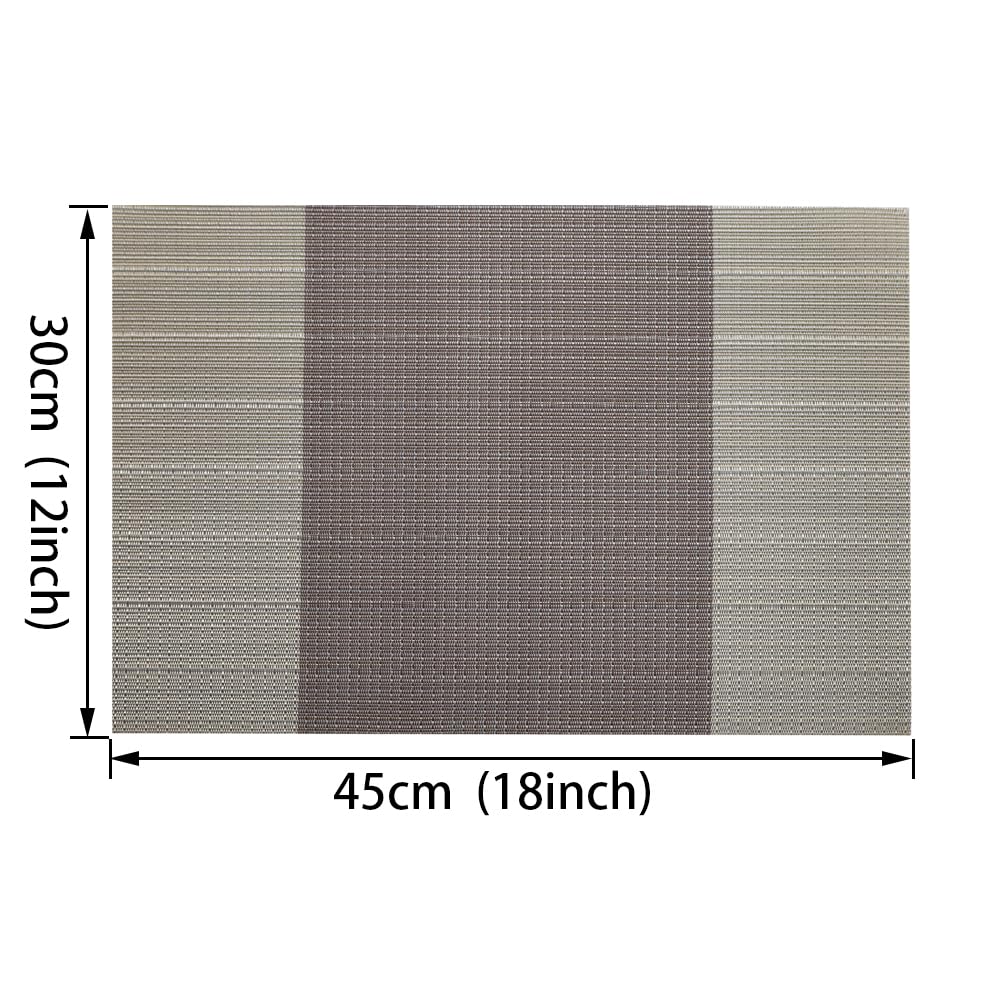 Blibalaskr Place Mats,Table Mats set of 8,Washable Non-Slip Placemats,Heat-resistant PVC Placemat,Suitable for kitchen,dining room,indoor outdoor (Coffee Brown) - Image 2