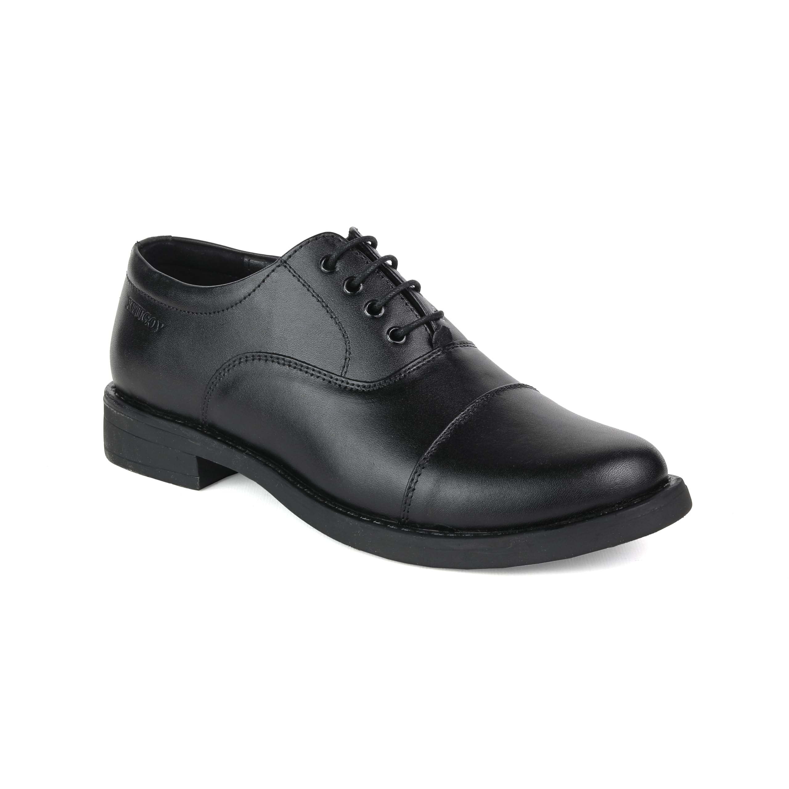 Black Leather Oxford Shoes, Lace-Up, Cap Toe, Formal Shoes