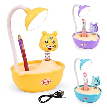 FunBlast LED Table Lamp - LED Rechargeable Desk Lamp and Pen Holder, Study Desk Light for Study Room/Home/Office (Random Color)