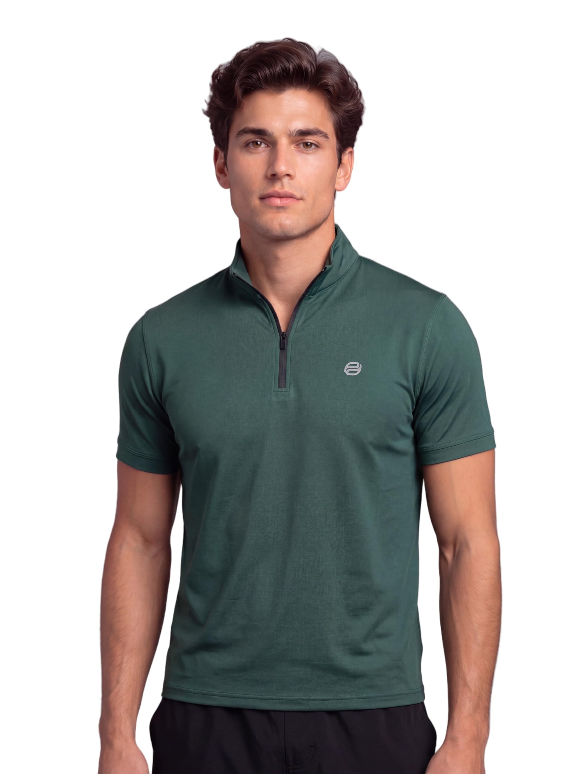 pump'd Pump’d Men's Solid Activewear Half Zipper Tshirt | Regular Fit Sports | Activewear | Running | Gym | Plain T-Shirt | Gym Tops for Men-picture-18