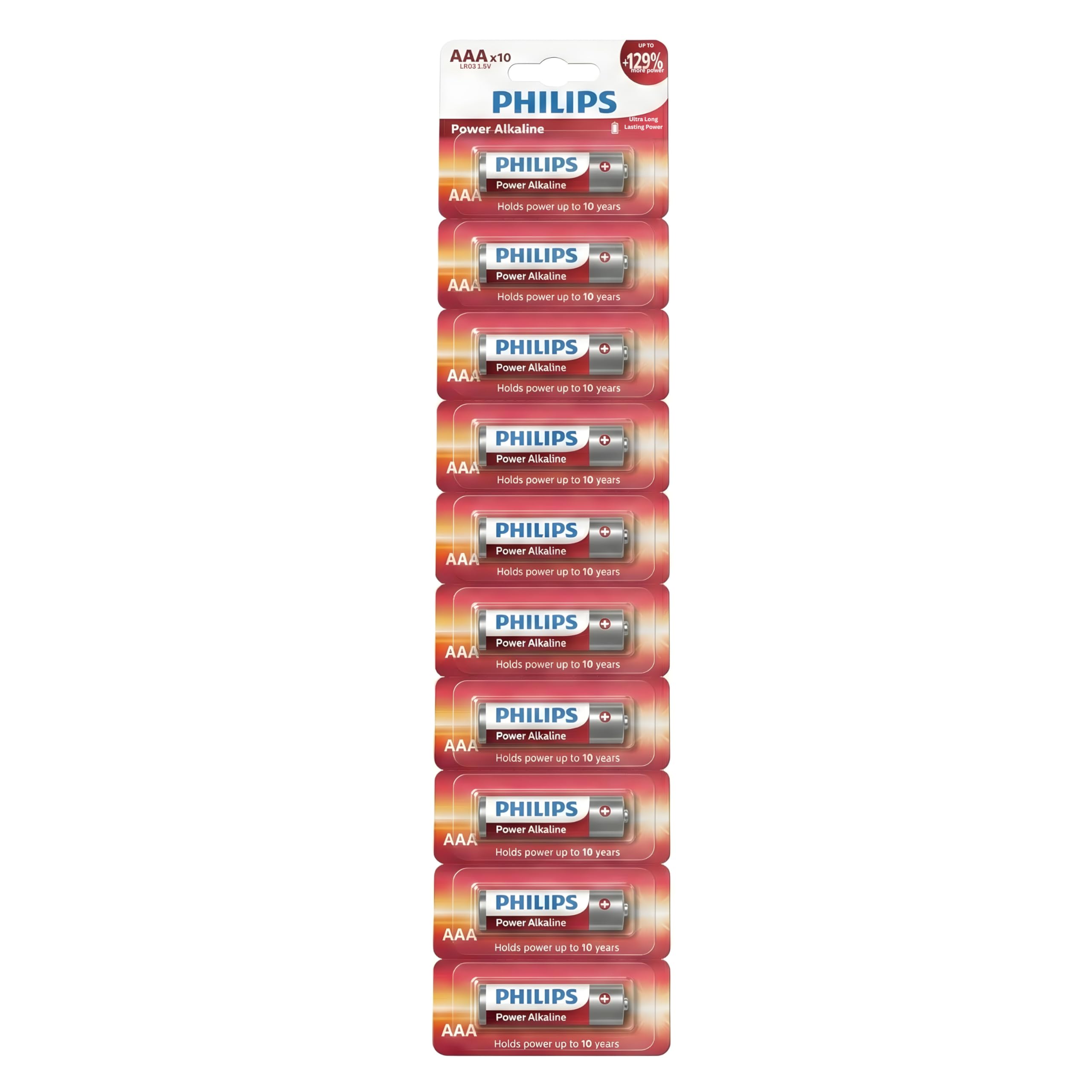 Philips LR03P10B/94 AAA Power Alkaline Battery (Pack of 10) | 1.5V Long Lasting Power | Leak Resistant | 10-Year Shelf Life | Ideal for Remote, Clock, Toy, Mouse & Other Household Devices-image-25