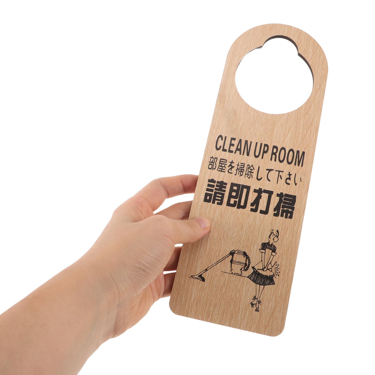PRETYZOOM 20 Piezas Carteles de Madera para Puerta Reversibles de Estado de Habitación Doble Cara para Hotel Oficina Señal Colgante para Solicitud de Limpieza o No Molestar