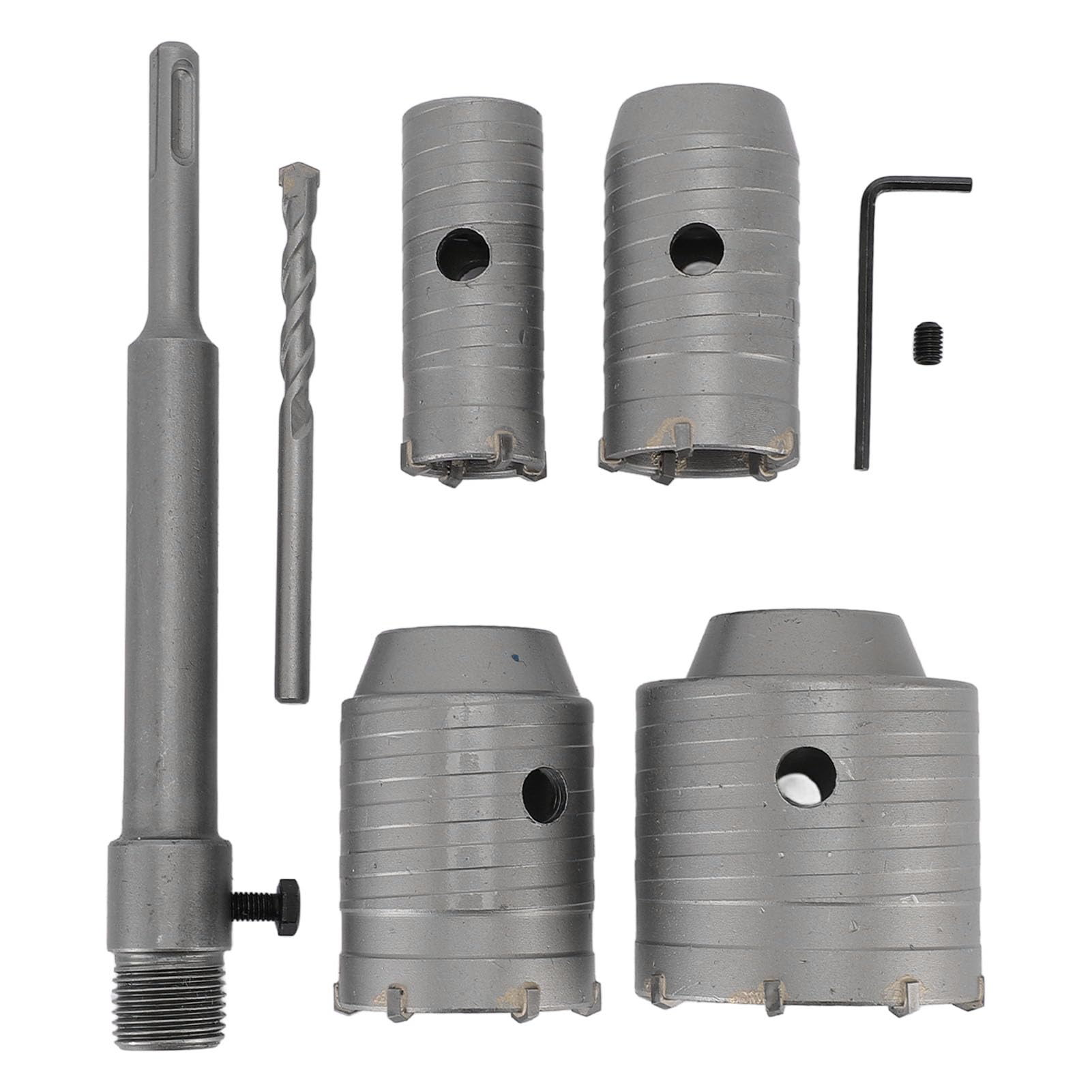 Concrete Hole Saw Kit 30mm 40mm 50mm 65mm Hole Saw Drill Bit Set SDS Plus Shank for Brick Concrete Cement Stone Wall Masonry Tile